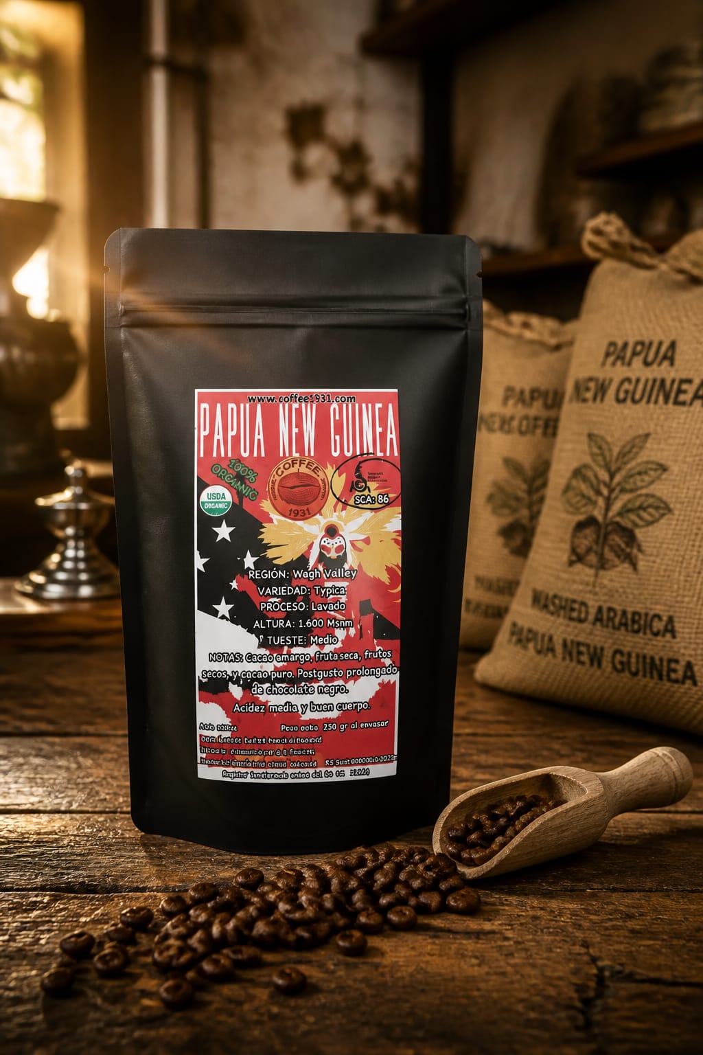 Café Papua Nueva Guinea (Coffee Specialty 86 Sca)