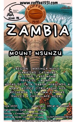 Café Zambia Mount Nsunzu (Sca 86 puntos))