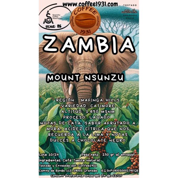 Café Zambia Mount Nsunzu (Sca 86 puntos))