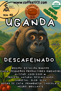 Descafeinado Uganda (Coffee Specialty 82 Sca)
