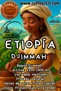 Etiopía Djimmah(Coffee Specialty 86 Sca)
